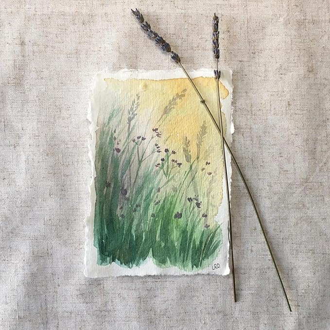 LEATHER VILLAGE Watercolor Paper - Off White - 9.5 X 12 inches, 50 Sheets - Mixed Media Watercolor Paper - 150 GSM Thick Deckle Edge Virgin Cotton Handmade Paper - Off White