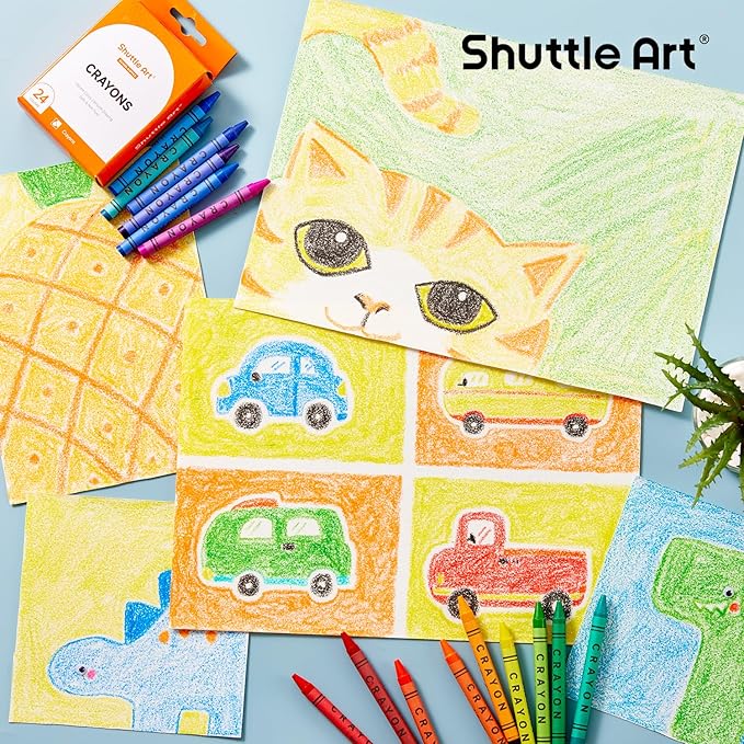 Shuttle Art Crayons Bulk Set - 40 Boxes of 24 Assorted Colors, 960 Count Durable & Non-Toxic Teacher-Quality Crayons, School Supplies bulk in Crayons For Family Class Party Favors