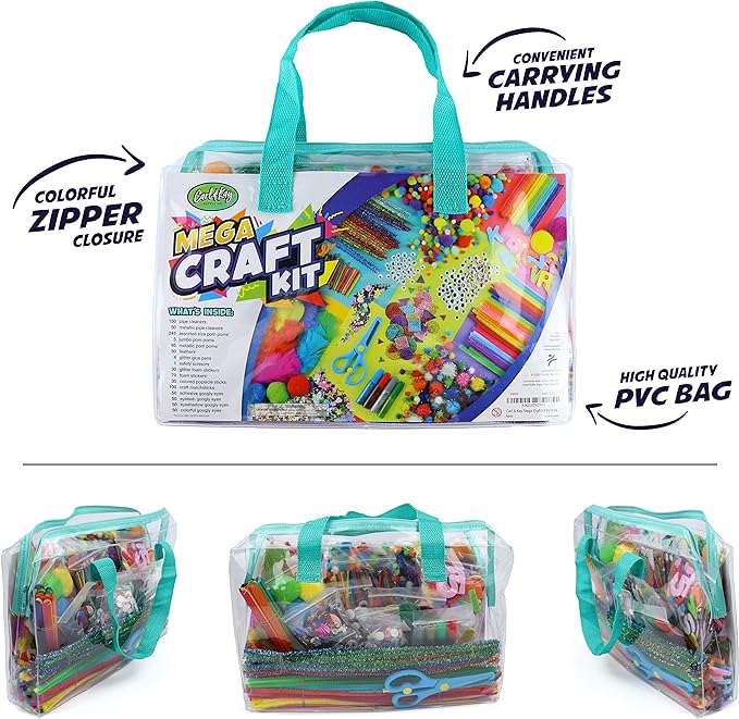 Mega Arts and Crafts Kit for Kids Age 4-8 - Toddler Art Supplies for Preschool, Kindergarten, Homeschool Projects