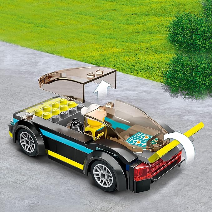 LEGO City Electric Sports Car 60383, Toy for 5 Plus Years Old Boys and Girls, Race Car for Kids Set with Racing Driver Minifigure, Building Toys