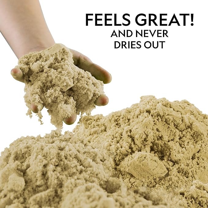 National Geographic Blue Marble Moon Sand - 12 Lbs. of Play Sand with Castle Molds (Natural) - A Fun No Mess Sensory Activity, Kids Fake Sand Play Set, Sensory Bin Filler