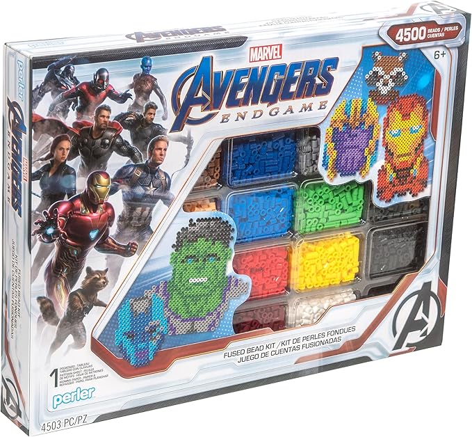 Perler PER8054346 Marvel Avengers Fuse Bead Kit, 4503pc, 10 Patterns, Multicolor, Small