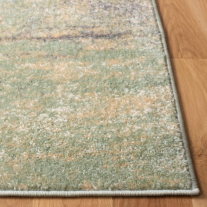 SAFAVIEH Adirondack Collection Accent Rug - 4' x 6', Ivory & Sage, Modern Abstract Design, Non-Shedding & Easy Care, Ideal for High Traffic Areas in Entryway, Living Room, Bedroom (ADR112W)