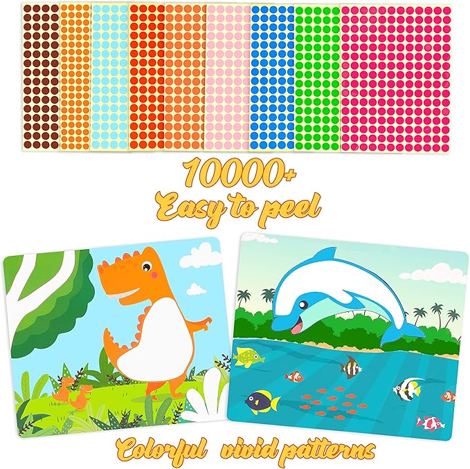Dot Stickers for Kids, Art and Crafts Ages 4-8, 4-6 Toddlers - Sticker DIY Activity Book Craft Kit Party Favors
