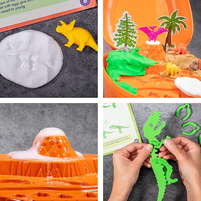 Dinosaur Adventure Pack by Horizon Group USA, STEM Kit, 16 Educational Activities, Includes Reusable Backpack, DIY Foam Dinosaur & Fossils, 42-Piece Card Game & More