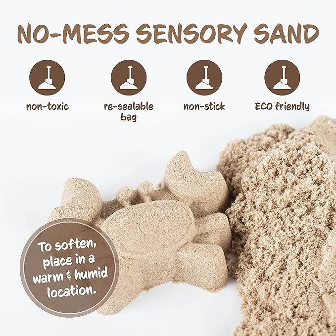 Sensory Sand Bulk Refill 5 Pounds of Brown Sensory Play Sand for Boys and Girls