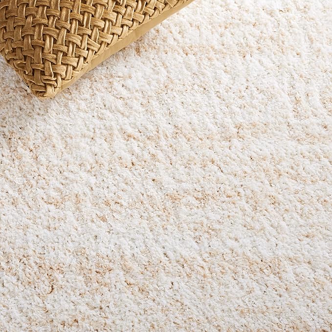 SAFAVIEH Berber Shag Collection Runner Rug - 2'3" x 8', Ivory & Beige, Non-Shedding & Easy Care, 1.2-inch Thick Ideal for High Traffic Areas in Living Room, Bedroom (BER563A)