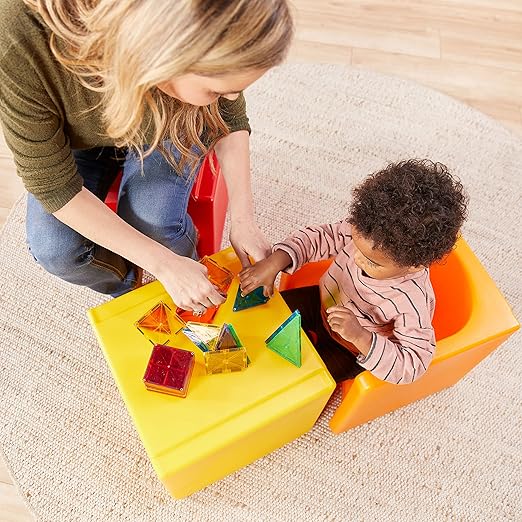 ECR4Kids Tri-Me 3-In-1 Cube Chair, Kids Furniture, Yellow