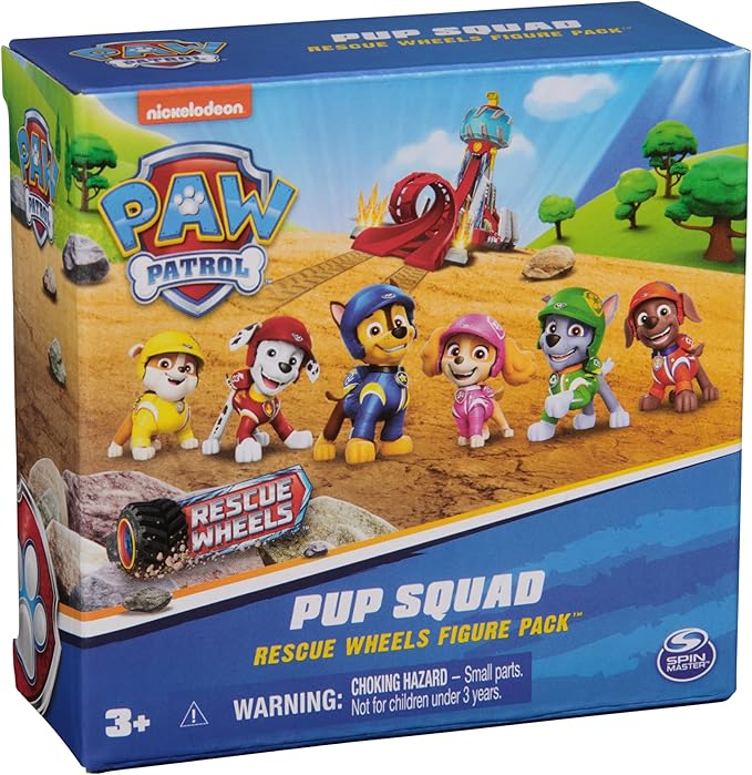 Paw Patrol: Rescue Wheels, 6-Piece Pup Squad Action Figure Gift Set, Kids Toys for Boys & Girls Ages 3 and Up