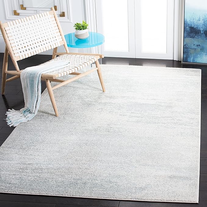 SAFAVIEH Evoke Collection 5'1" x 7'6" Ivory / Sage EVK272B Modern Abstract Non-Shedding Living Room Bedroom Area Rug