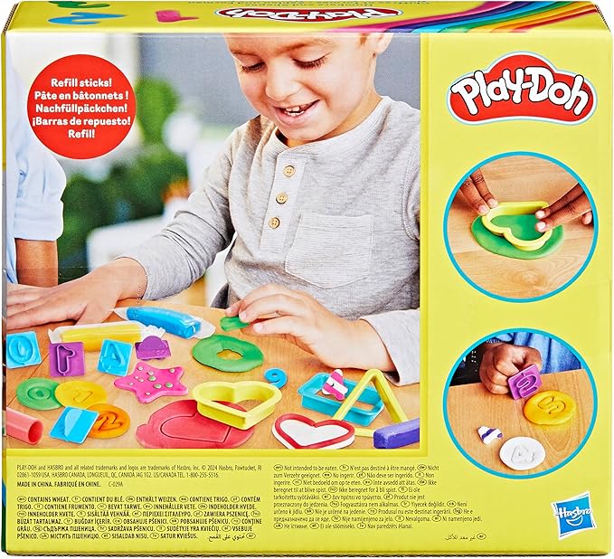 Play-Doh Numbers and Shapes Playset with 17 Tools & 20 Compound Sticks, Kids Arts & Crafts, Preschool Toys, Easter Gifts for Girls & Boys, Ages 3+