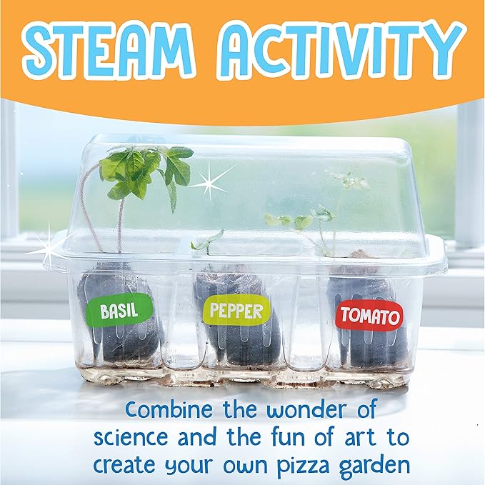 Creativity for Kids Pizza Garden Kit - Grow Your Own Pizza Vegetable and Herbs - Gardening Kit for Kids