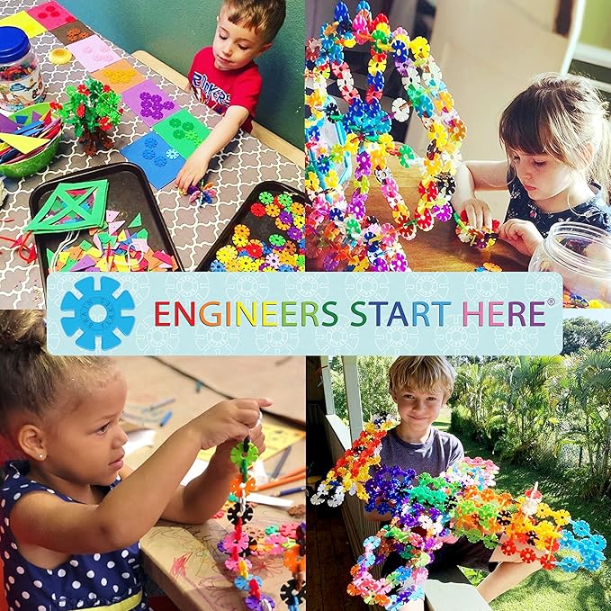 Brain Flakes 2500 Piece Build 'n' Build Kit - A Creative and Educational Alternative to Building Blocks - Wheel Pieces and Special Parts Included - A Great Stem Toy for Both Boys and Girls