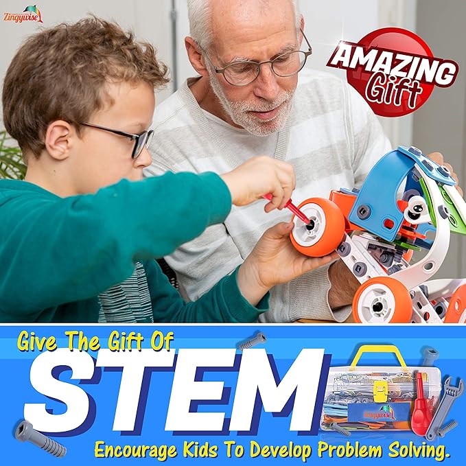 STEM Building Toy for 7-12 Years Old Boys 7-in-1 Models Kids Love to Build and Play 171Pcs Construction Set with Engineering Activity Kit Educational Toys for kids 5-7 Best Birhday Gift Toy for Kid