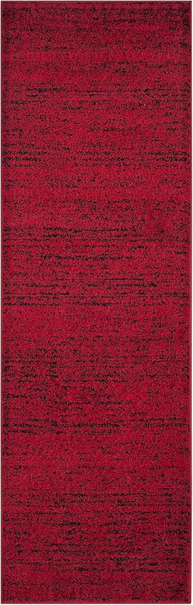 SAFAVIEH Adirondack Collection Runner Rug - 2'6" x 8', Red & Black, Modern Abstract Design, Non-Shedding & Easy Care, Ideal for High Traffic Areas in Living Room, Bedroom (ADR117F)