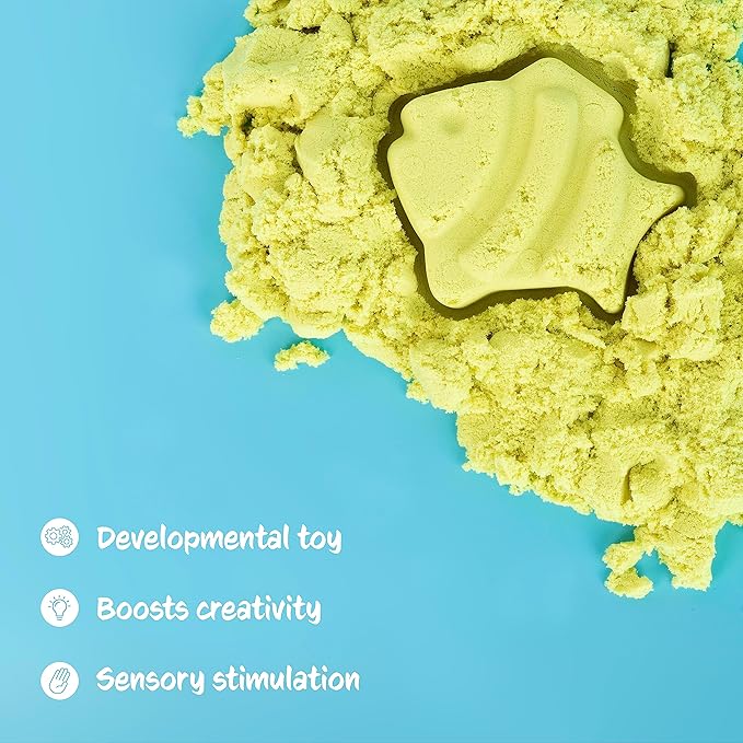 Sensory Sand Bulk Size 8 Pound Multicolor with Blue Orange Green and Yellow Sensory Play Sand in Container