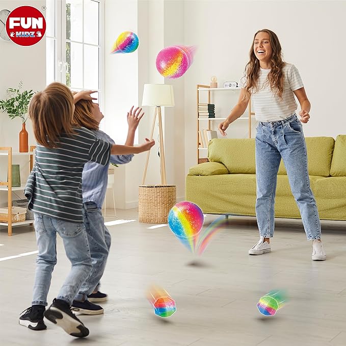 Big Bouncy Ball Kit for Kids, FunKidz DIY Ultimate Magic Bouncy Ball Making Kit Science Craft Projects Birthday Party Activities for Boys Girls Ages 6-12 Includes Tennis Size Ball Model and Powder