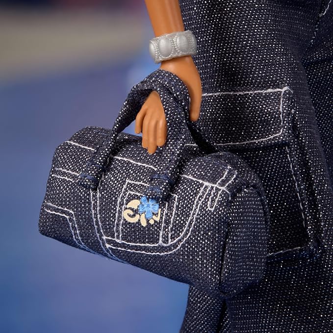 Barbie Signature My Scene Madison Doll & Accessories, Y2K-Inspired Outfit with Butterfly Top, Cargo Jeans, Denim Bag & Display Stand
