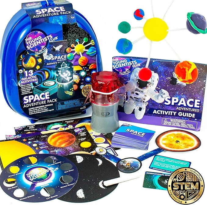 Space Adventures Pack, STEM Kit, 13 Educational Activities, Includes Reusable Backpack, Space Navigator, DIY Constellations, Space Card Game & More, Multi (204755)