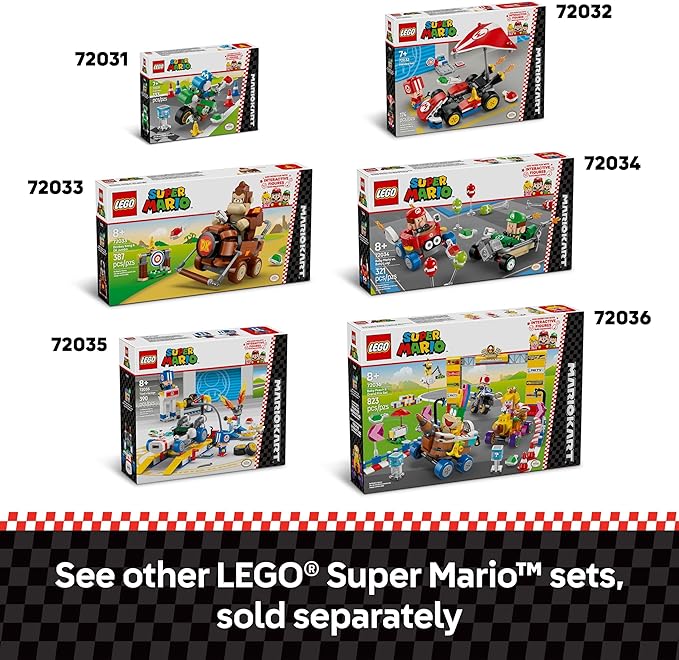 LEGO Super Mario: Mario Kart Standard Kit - Collectible Toy Building Set for Kids, Boys and Girls, Ages 7+ - Nintendo Mario Kart Toy for Fans - Gift Idea for Birthdays - 72032