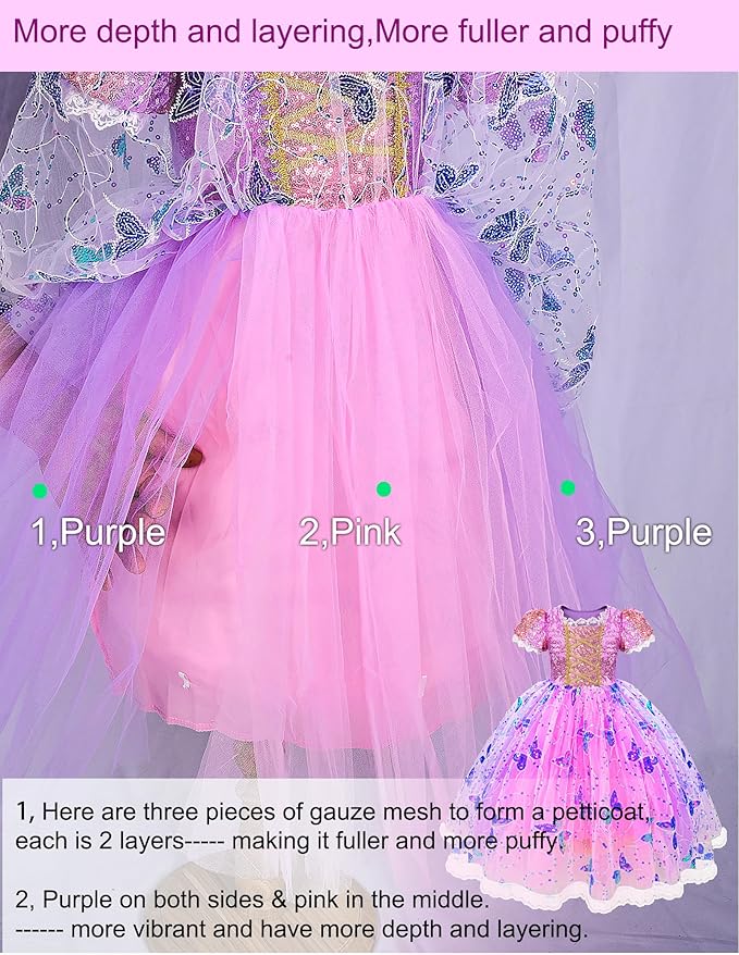 Light Up Girls Halloween Costume Snow Princess Dress Ice Christmas Costumes Toddler Kids Costume with Accessories