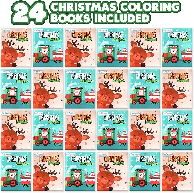 ArtCreativity Christmas Coloring Books for Kids Bulk, Pack of 24, 8.5" X 11" Large Booklets, Fun Christmas Treats Prizes, Favor Bag Fillers
