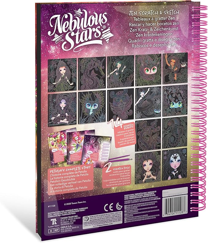 Nebulous Stars Zen Scratch and Sketch – Scratch Art Book for Kids – Perfect No-Mess Creative Craft