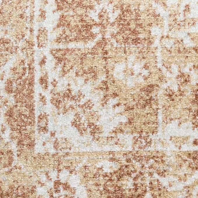 Nourison Astra Machine Washable Rust 6'7" x 9' Area Rug - Easy Cleaning, Non Shedding, Bed Room, Living Room, Dining Room, Kitchen (7' x 9')