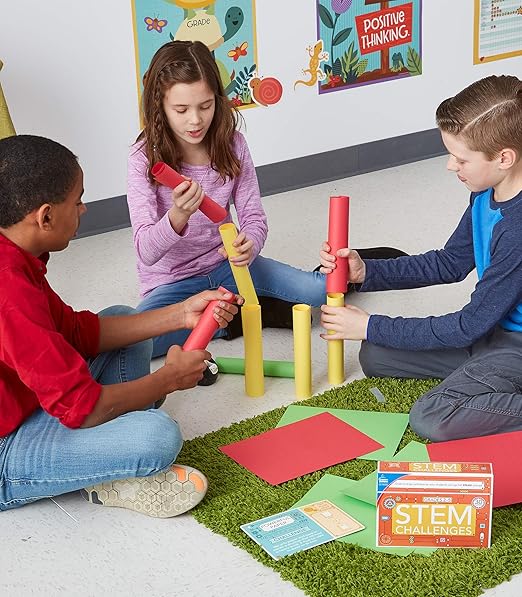 Carson Dellosa Stem Challenges Learning Cards Kit, 30 Science Projects, Stem Kits for Kids Ages 8-12, Science Experiments, Hands-On Activities for Homeschool or Classroom, Grades 2-5