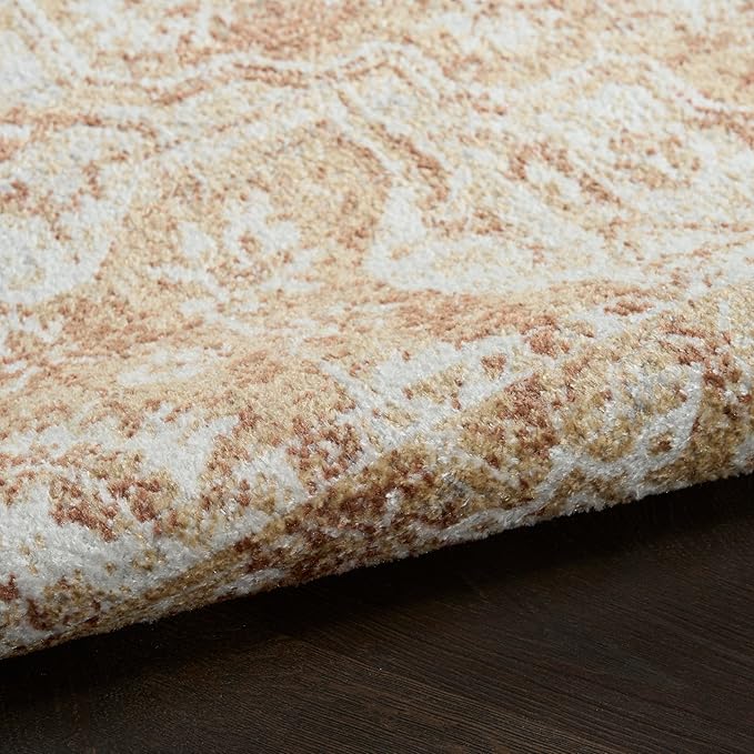 Nourison Astra Machine Washable Rust 4' x 6' Area Rug - Easy Cleaning, Non Shedding, Bed Room, Living Room, Dining Room, Kitchen (4' x 6')