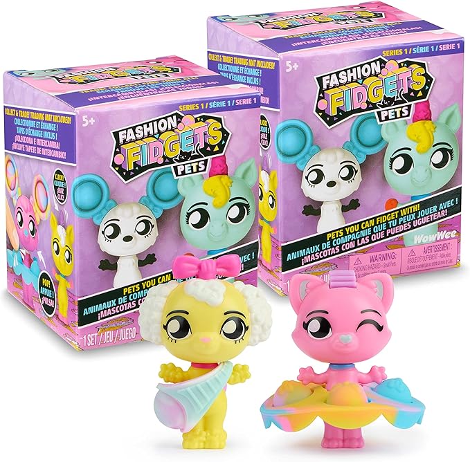 Fashion Fidgets Collectible Pet Fidget Dolls – Sensory Toy Pop It Dolls (2-Pack)