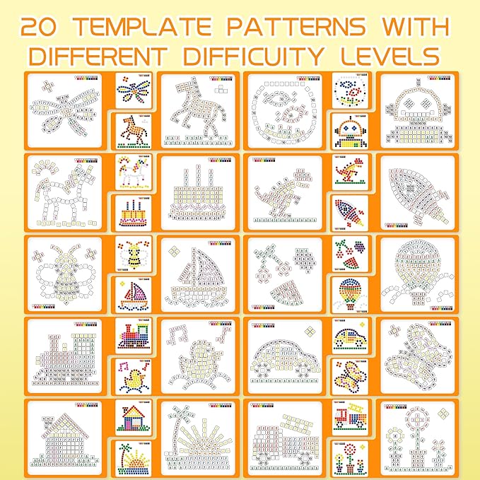 GLEEHAPY Learning Resources Educational STEM Toy,Mosaic Magnetic Puzzle,300 Foam Building Blocks with 20 Patterns,Math Counting Activities, Montessori Sensory Art Kit Gift for Boy Girl Kids 4 5 6 7+