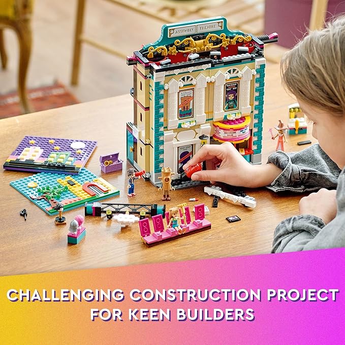 LEGO Friends Andrea's Theater School Playset, 41714 Creative Pretend Play Theater Toy, Gift Idea for Kids Girls Boys 8+ Years Old, Theater with Curtains, Lighting, Props and 4 Friends Toy Figures