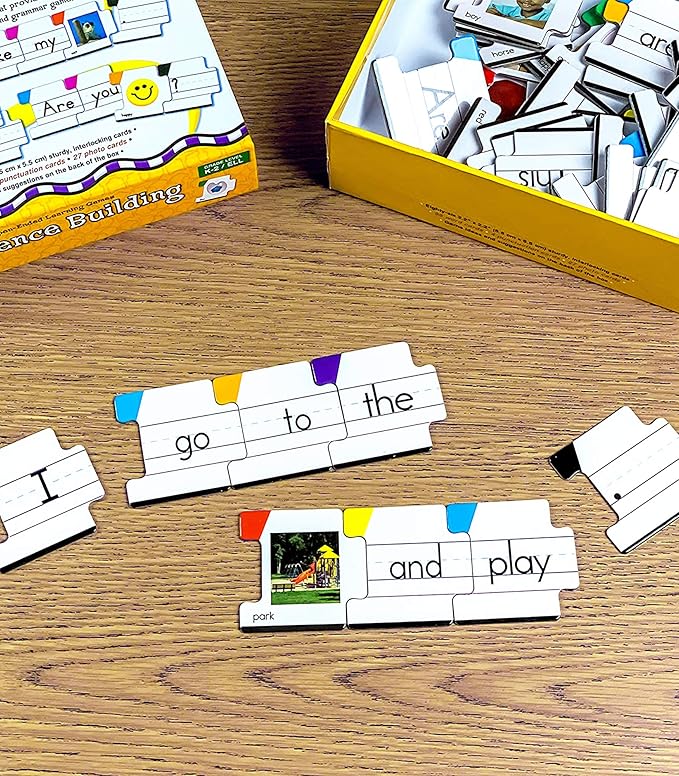 Key Education 86-Piece Sentence Building for Kids, Toys for Speech Therapy, Sight Word Games for Kindergarten, 1st and 2nd Grade Classroom Must Haves, Speech Therapy Activities, Ages 5+