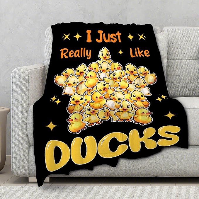 I Just Really Like Ducks Pentagram Adult duck Blanket Kids Funny Blanket Suitable for Bedroom bed sofa Crib Couch Chair outdoor All Season Items That Yellow Duck Lovers Will Love 50"x40"for Kid