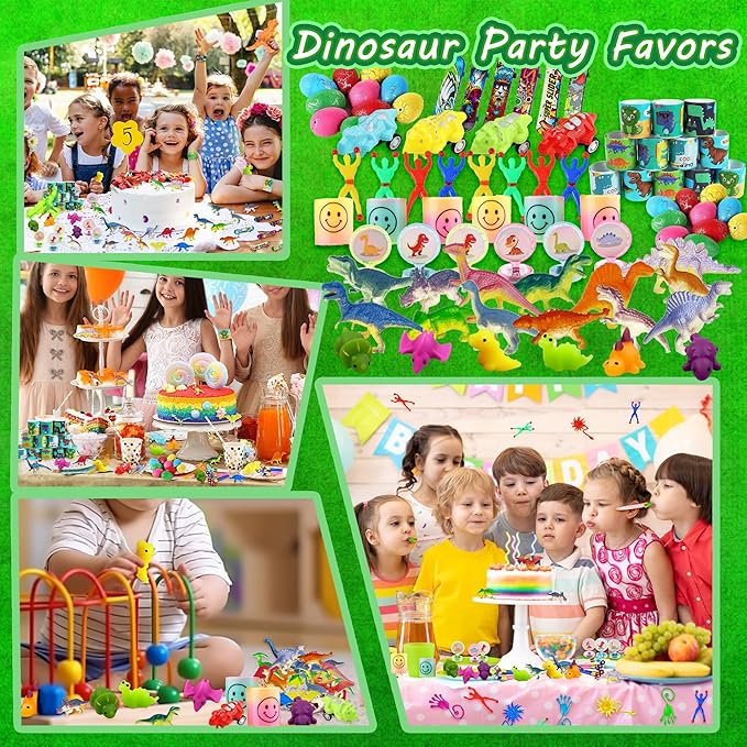 Dinosaur Party Favors Dinosaur Figures Goodie Hatching Eggs Cars Bracelets Gifts Pinata Filler Bulk Toys for Dinosaur Party Boy Kid Birthday Party Stuffers Supplies (Style 01)
