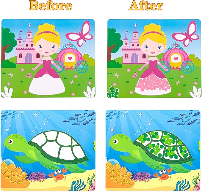 Dot Stickers for Kids, Art and Crafts Ages 4-8, 4-6 Toddlers - Sticker DIY Activity Book Craft Kit Party Favors