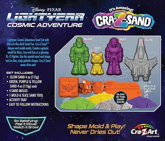 Disney Pixar Lightyear Cosmic Adventure CRA-Z-Sand Play Set with Glow in The Dark Sand
