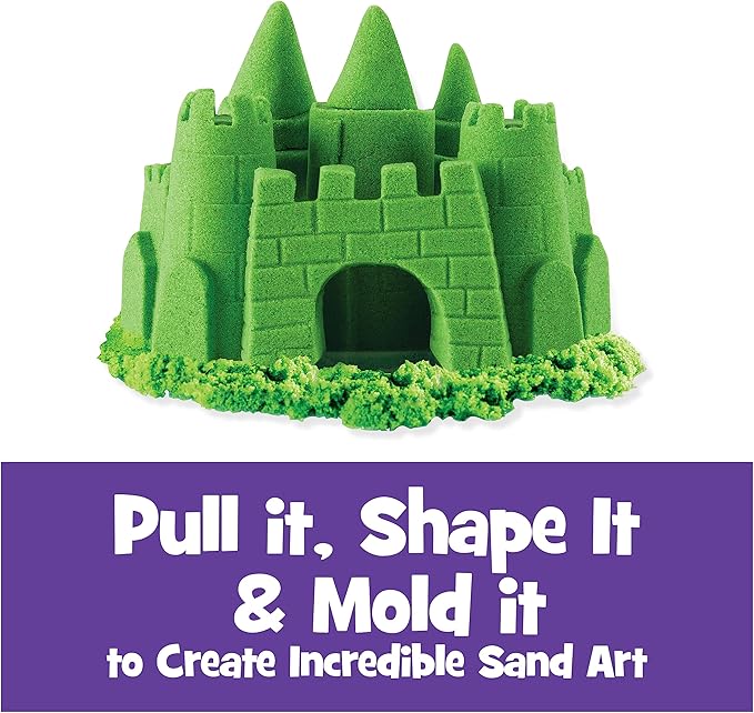 Kinetic Sand, The Original Moldable Sensory Play Sand Toys for Kids, Green, 2 lb. Resealable Bag, Ages 3+