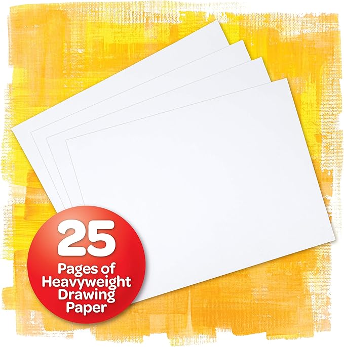 Crayola Giant Marker and Watercolor Pad, Kids Art Supplies, Gift , White includes 1 Pad (25 sheets)