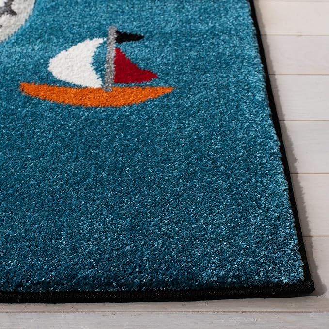 SAFAVIEH Carousel Kids Collection Accent Rug - 2' x 3', Black & Ivory, Non-Shedding & Easy Care, Ideal for High Traffic Areas for Boys & Girls in Playroom, Nursery, Bedroom (CRK192Z)
