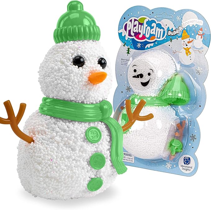 Educational Insights Playfoam Build-a-Snowman Toy, Set of 3, Fidget Sensory Toy, Boys & Girls Ages 3+