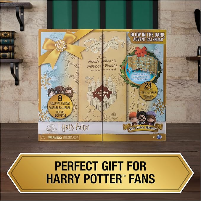 Wizarding World Harry Potter, Micro Magical Moments Glow in The Dark Advent Calendar 2024, 24 Surprise Toys, Christmas Countdown Calendar for Ages 6+