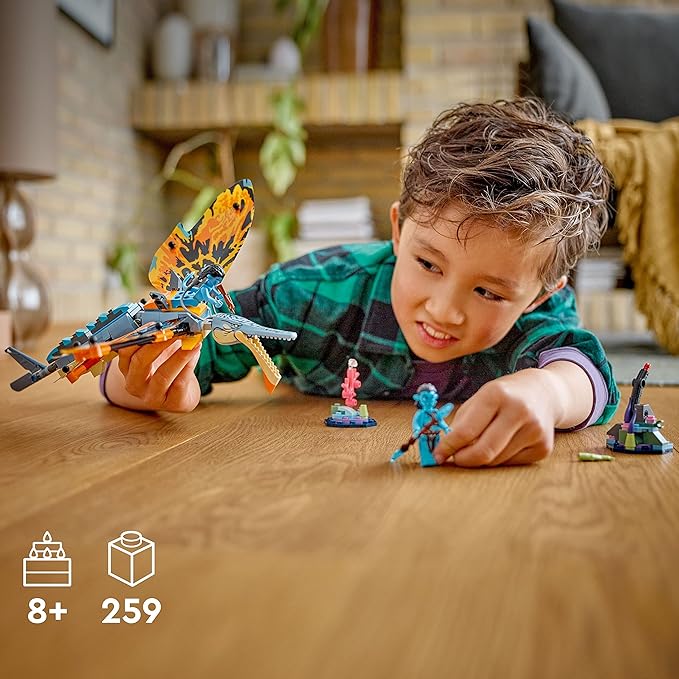 LEGO Avatar: The Way of Water Skimwing Adventure 75576 Collectible Set with Toy Animal for Boys & Girls, Pandora Coral Reef Scene, Jake Sully and Tonowari Minifigures