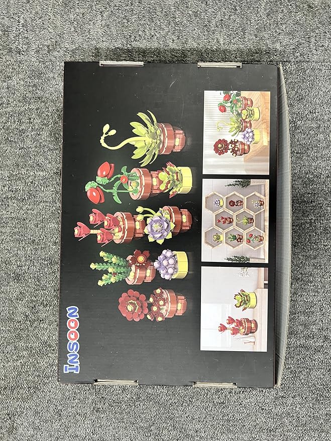 Succulent Flowers Bonsai Building Sets, 8 Packs Botanical Collection Building Block Kit for Home Decor, 1234 PCS Plant Building Toy Gifts for Adults Kids Girls Boys Ages 6 7 8 9 10 11 12+