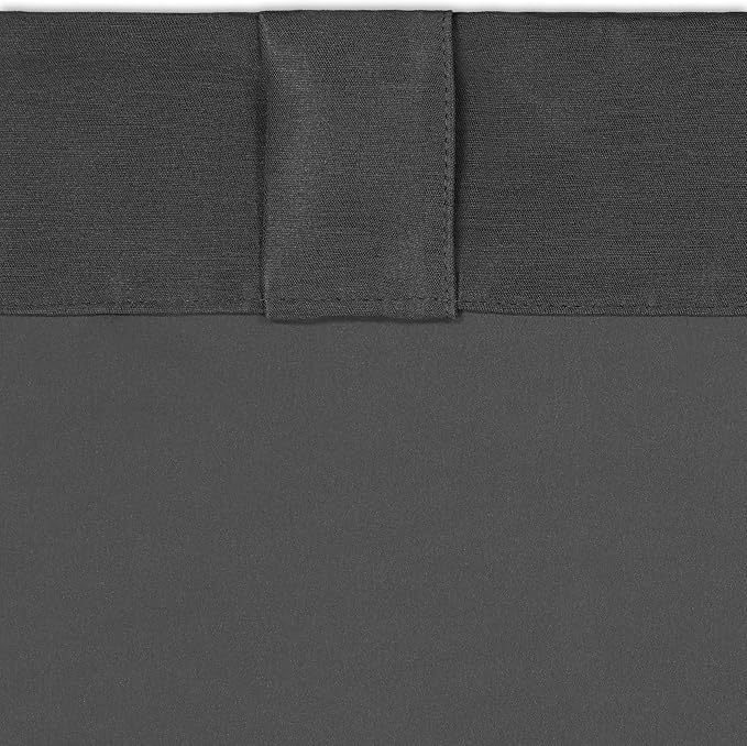 Eclipse Fresno Modern Blackout Thermal Rod Pocket Window Curtain for Bedroom (1 Panel), 52 in x 108 in, Charcoal