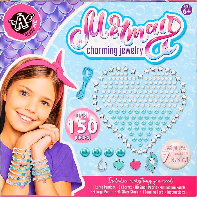 Products Angel Acade-Me, Mermaid Charm Jewelry Craft Kit - Design 7+ Unique Pieces