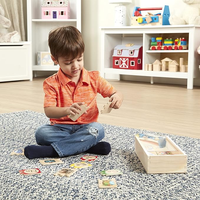 Melissa & Doug Self-Correcting Alphabet Wooden Puzzles With Storage Box (52 pcs)
