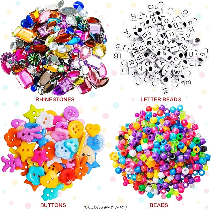 Dragon Too Mega Kids Crafts and Art Supplies Jar Kit - 1000+ Piece Set - Instructional Booklet Included - Revised Glitter Glue, Construction Paper, Popsicle Sticks, Googly Eyes, Pipe Cleaners
