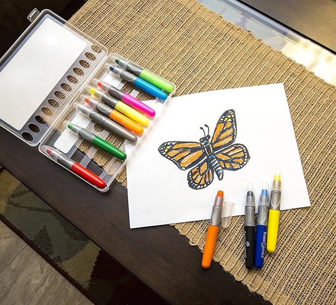 Faber-Castell Gel Crayons: 12 Jumbo Gel Crayons in Durable Storage Case: Toddler Art Supplies for Coloring and Kids Drawing, Twistable Crayons for Arts and Crafts for Kids Ages 3-4+